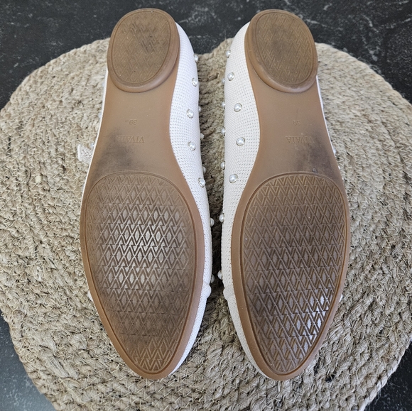 Vivaia Cream Women's Shoes with Studded Pearl Details - Picture 7 of 9